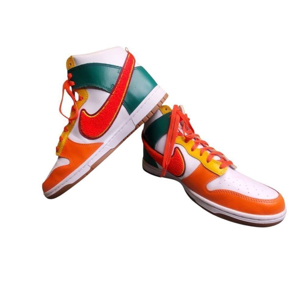 Nike Mens Dunk Hi Retro University Chenille Swoosh DR8805 100 - Size 11.5 | Bask